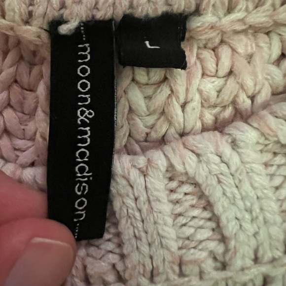 Moon & Madison Knit Ombre Long Sleeve Cropped Chunky Boyfriend Sweater Size L - Picture 3 of 4